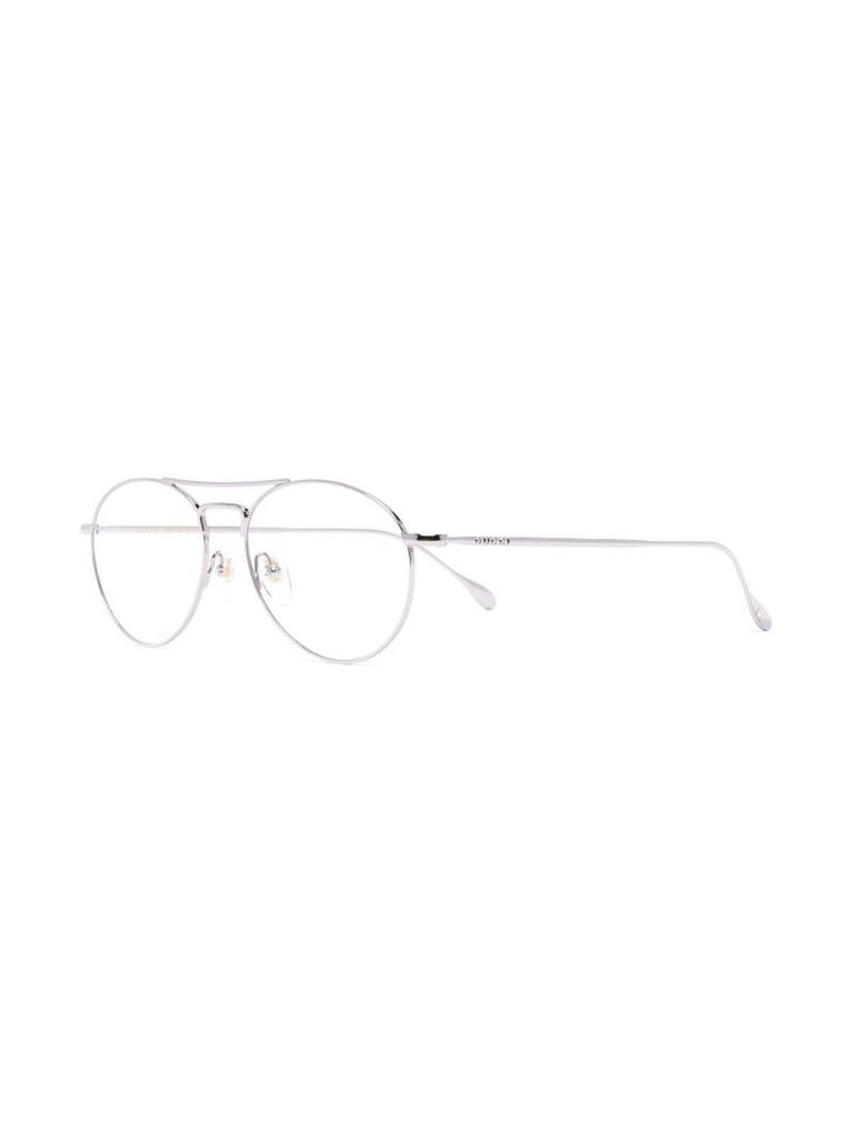 Silver-tone Pilot-frame Optical Glasses
