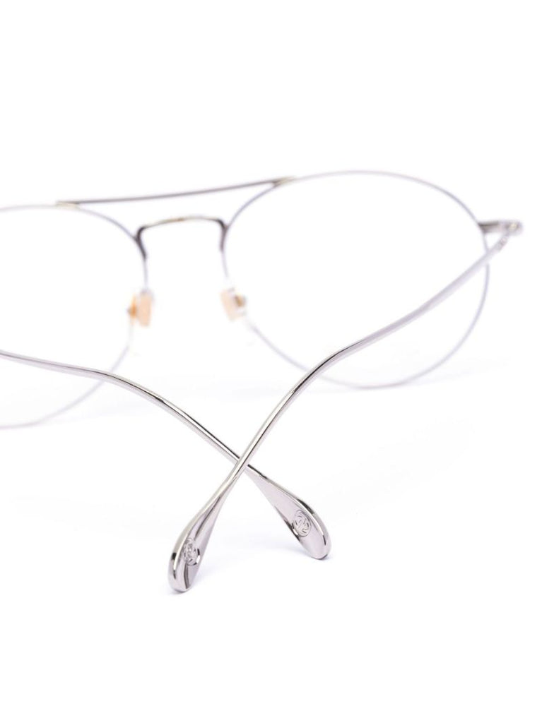 Silver-tone Pilot-frame Optical Glasses