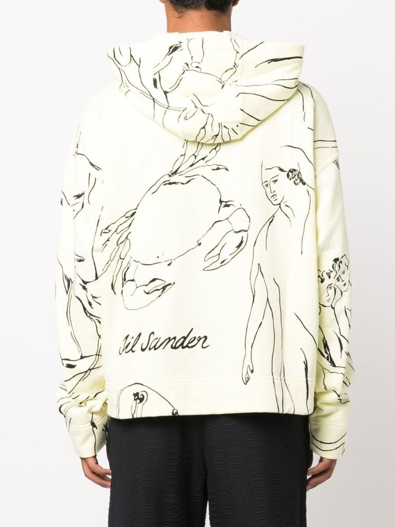 Neutral Astrology Print Cotton Hoodie
