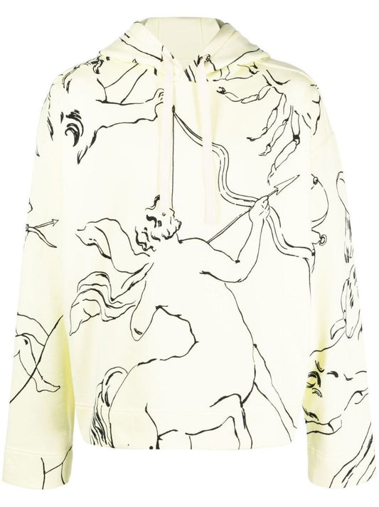 Neutral Astrology Print Cotton Hoodie