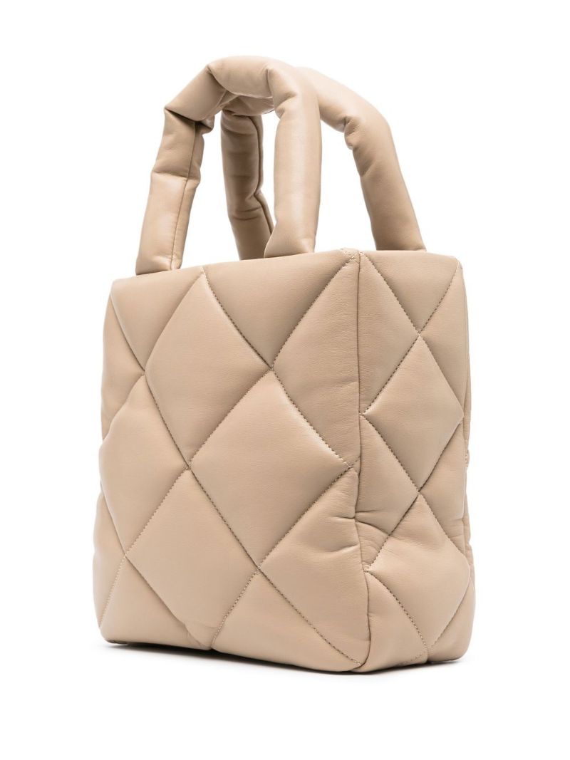 Neutral Rosanne Quilted Leather Tote Bag