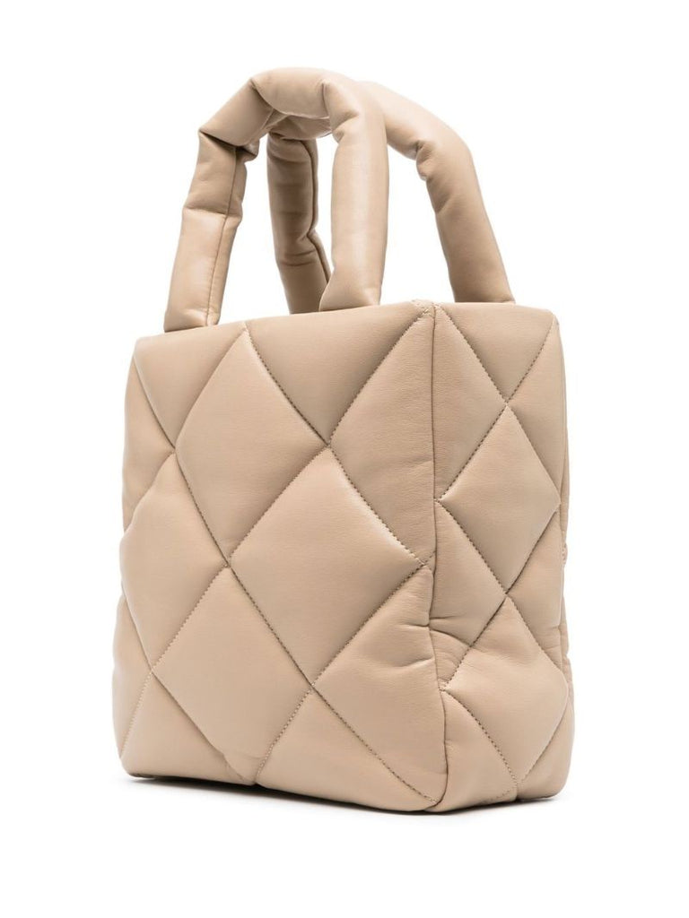 Neutral Rosanne Quilted Leather Tote Bag