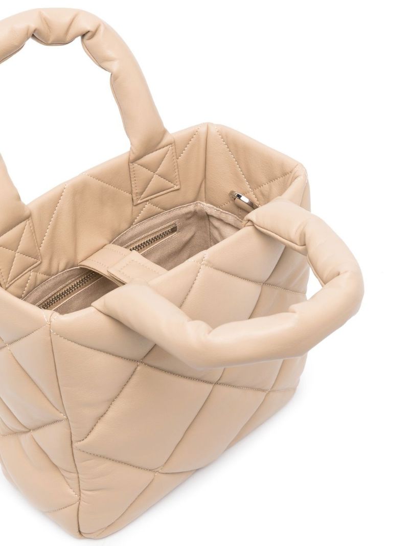 Neutral Rosanne Quilted Leather Tote Bag