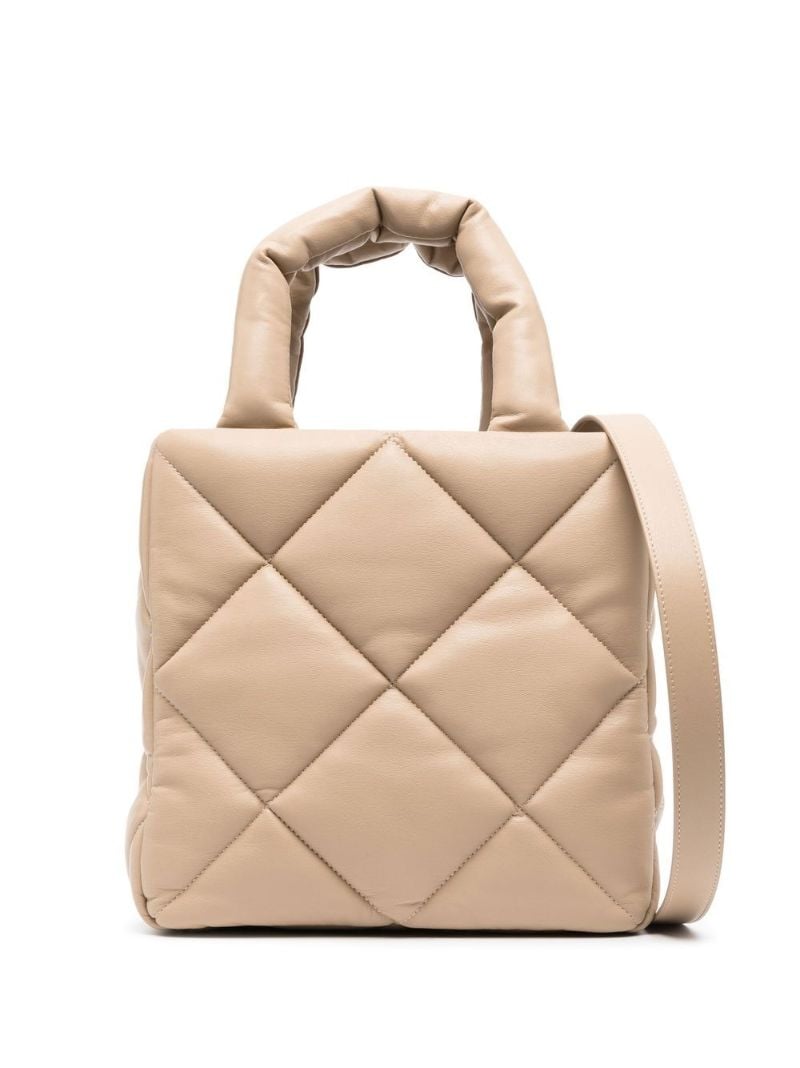 Neutral Rosanne Quilted Leather Tote Bag