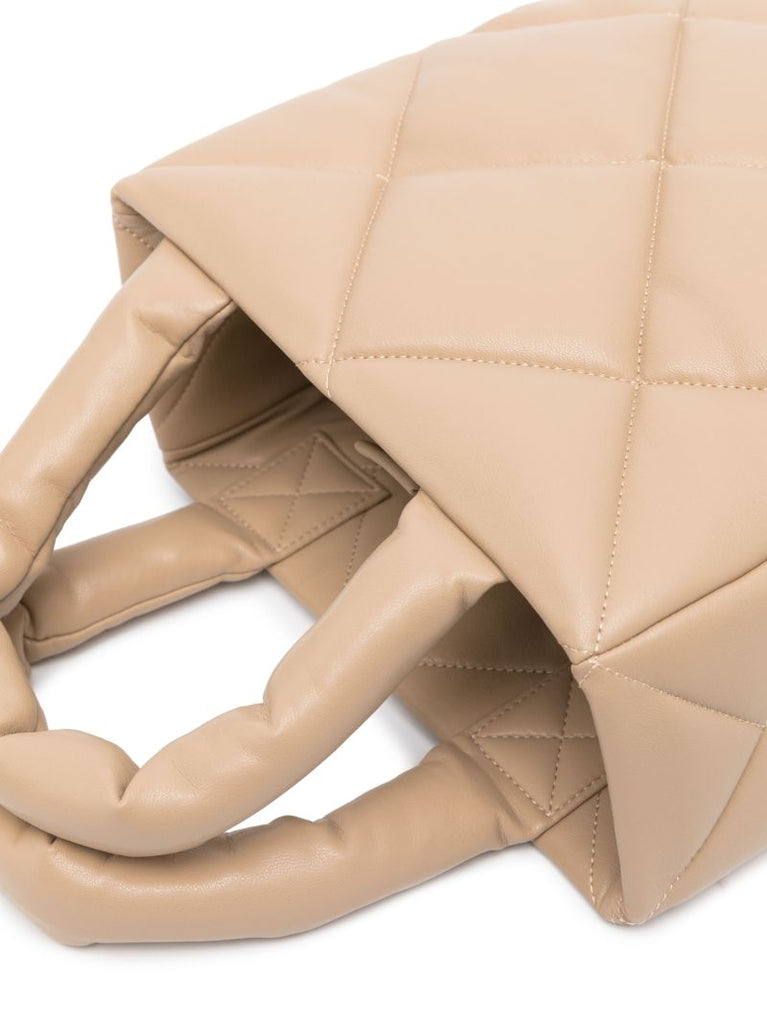 Neutral Rosanne Quilted Leather Tote Bag