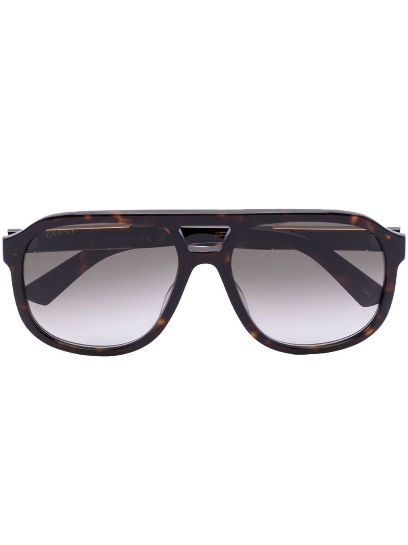Brown Tortoiseshell Pilot-style Sunglasses