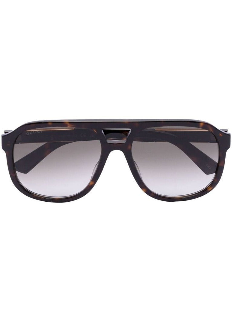 Brown Tortoiseshell Pilot-style Sunglasses