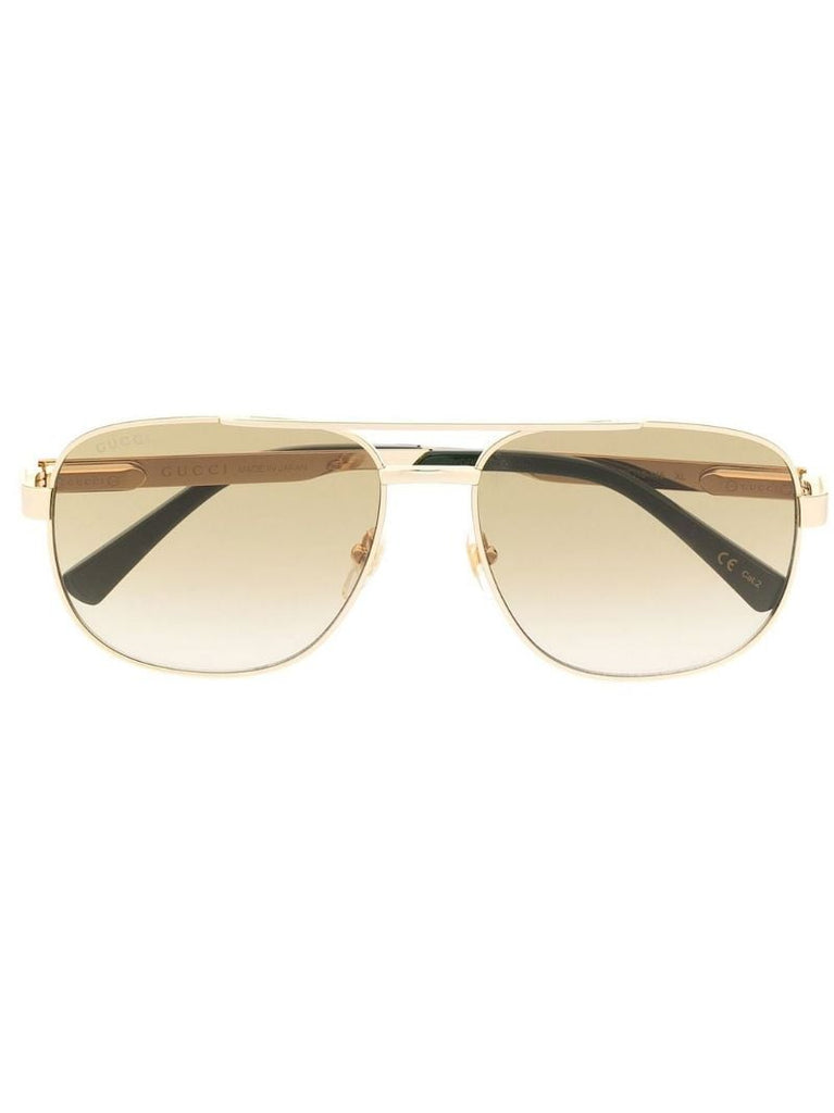 Gold Pilot Frame Gradient Sunglasses