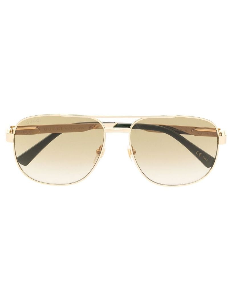 Gold Pilot Frame Gradient Sunglasses