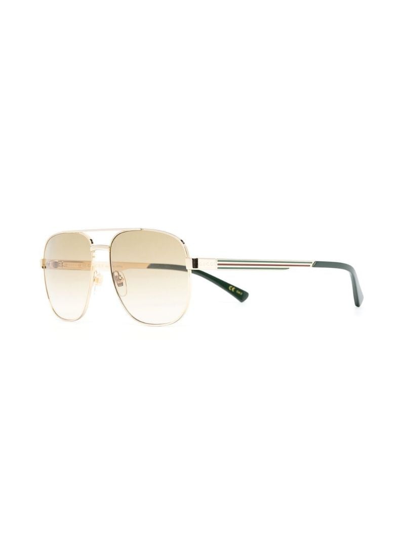 Gold Pilot Frame Gradient Sunglasses