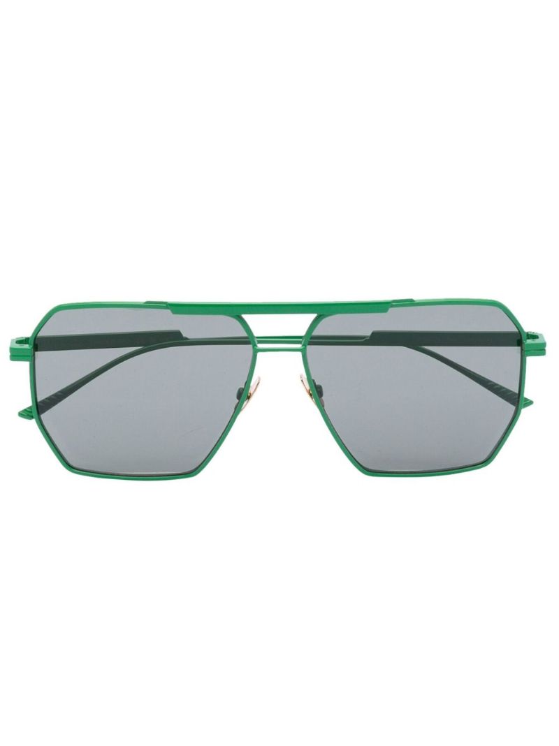 Green Aviator-style Sunglasses