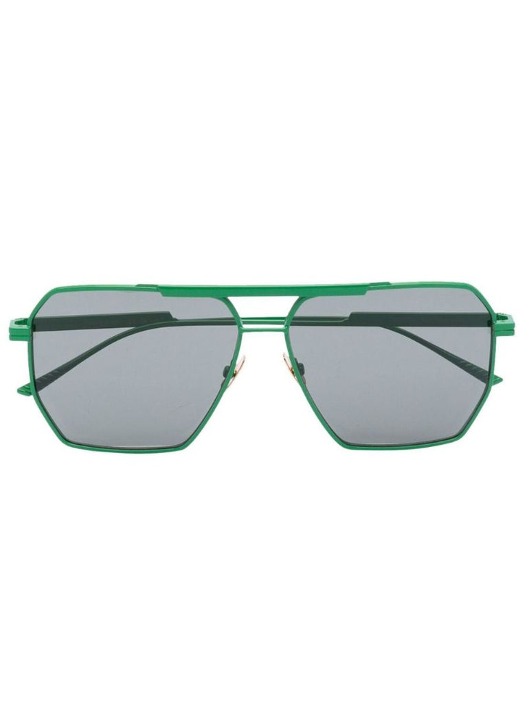 Green Aviator-style Sunglasses