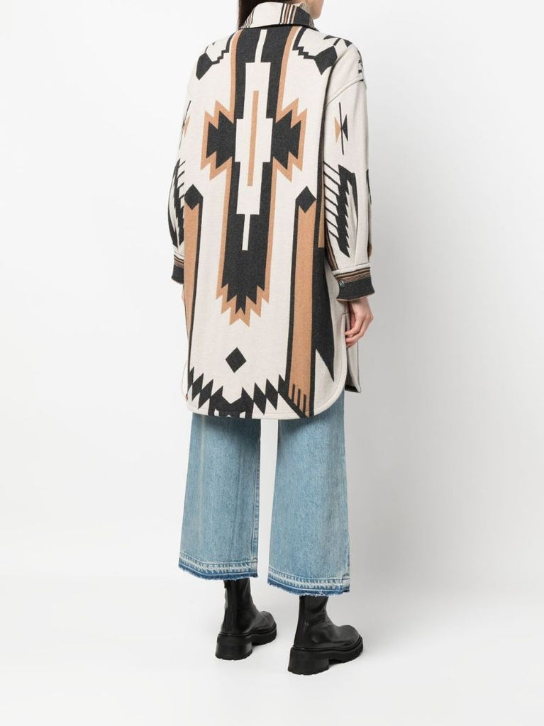 Neutral Leslie Striped Wool Jacket