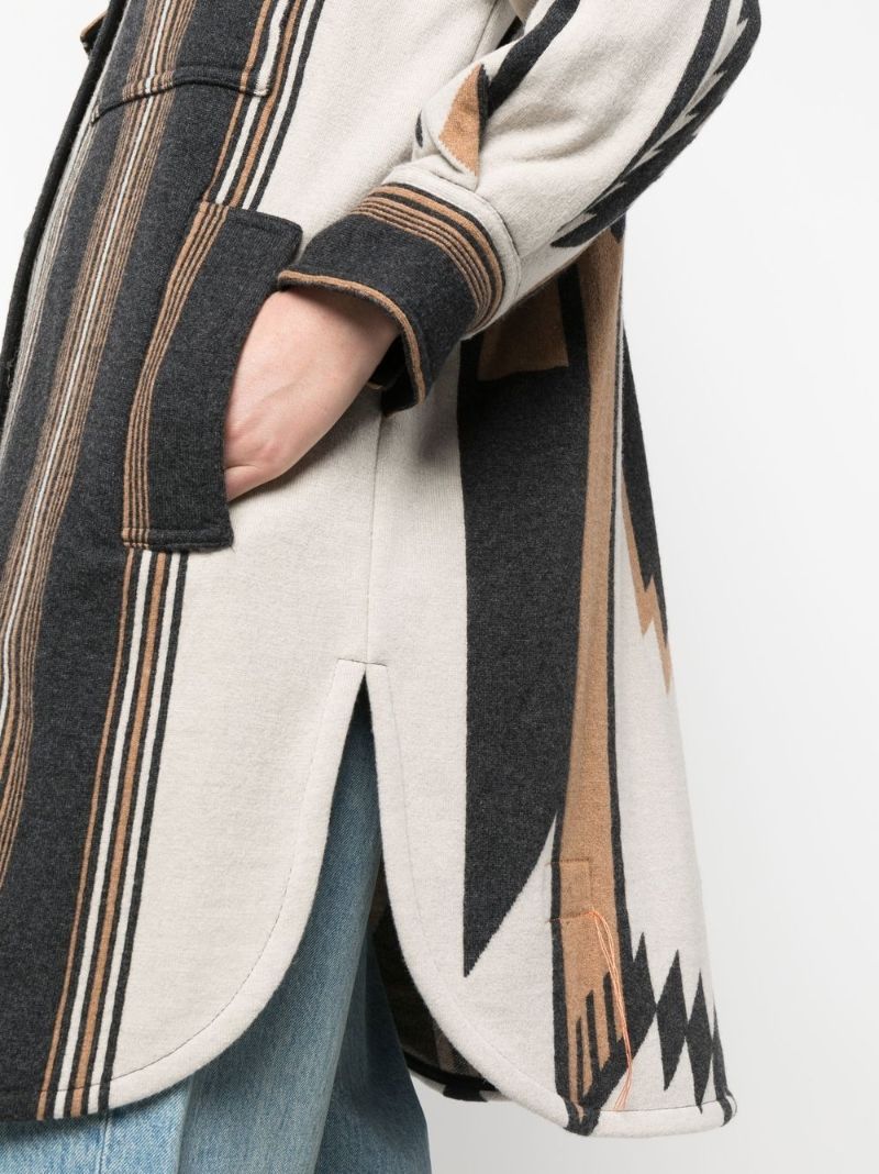 Neutral Leslie Striped Wool Jacket