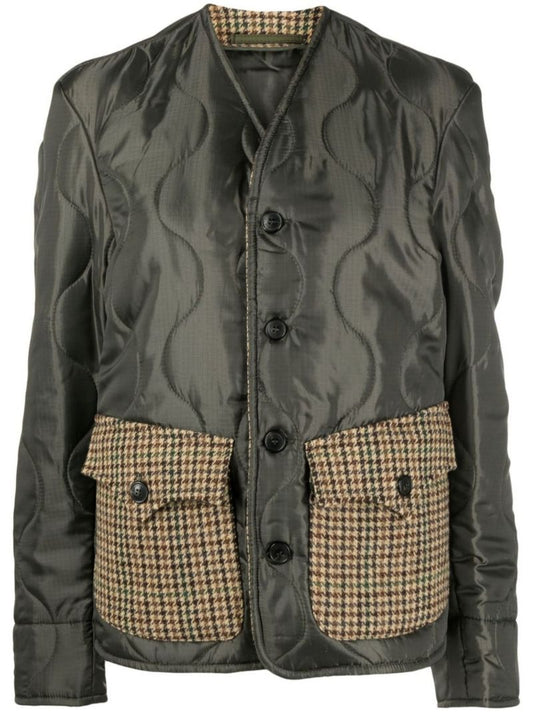 Green Tweed Pocket Quilted Jacket