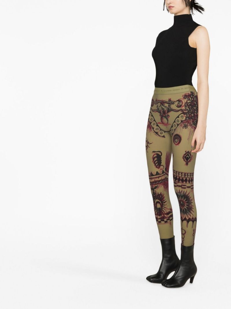 Green Geotic Printed Leggings