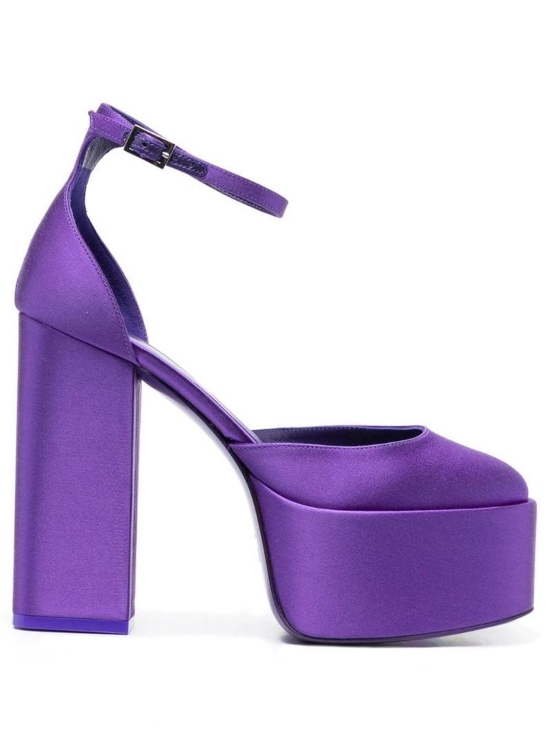 Purple Dalilah 135 Satin Pumps