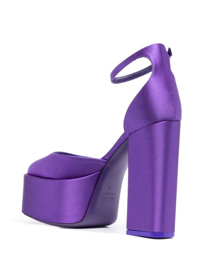 Purple Dalilah 135 Satin Pumps