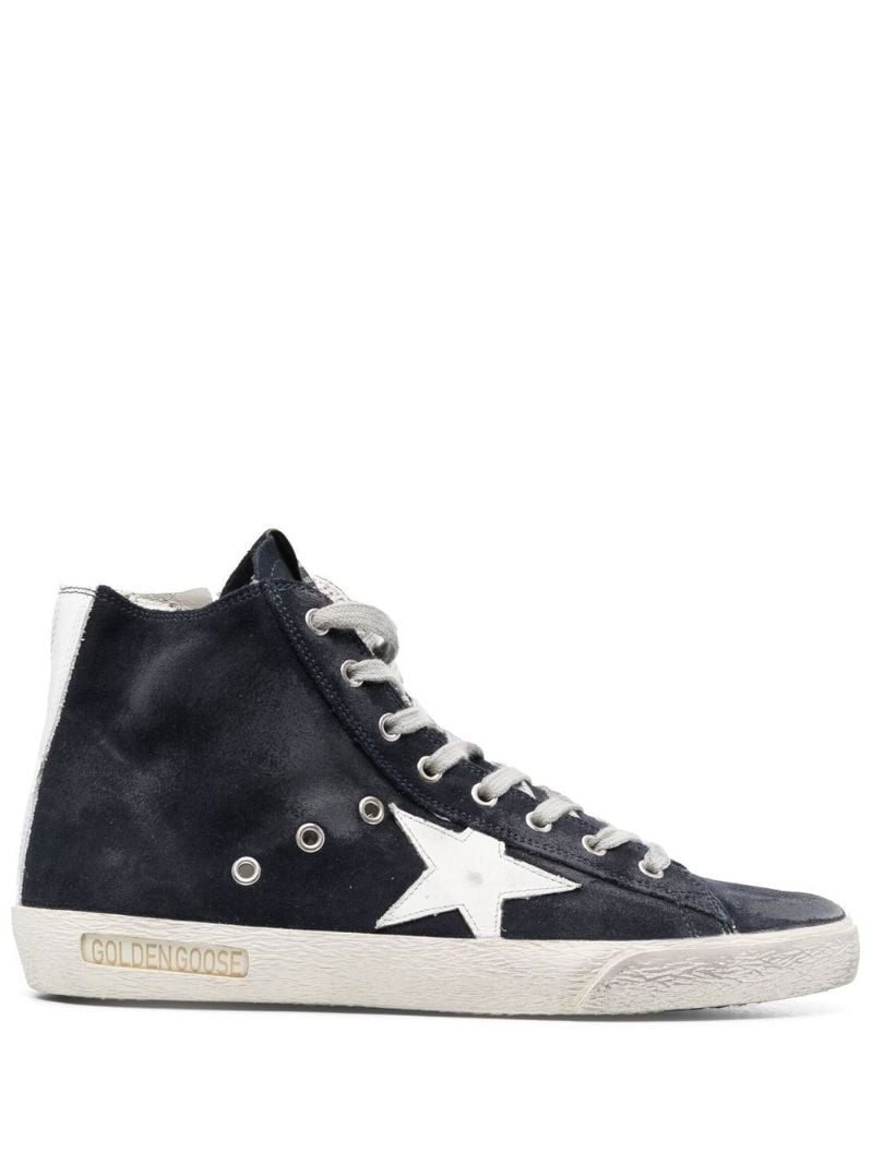 Blue Francy High Top Suede Sneakers
