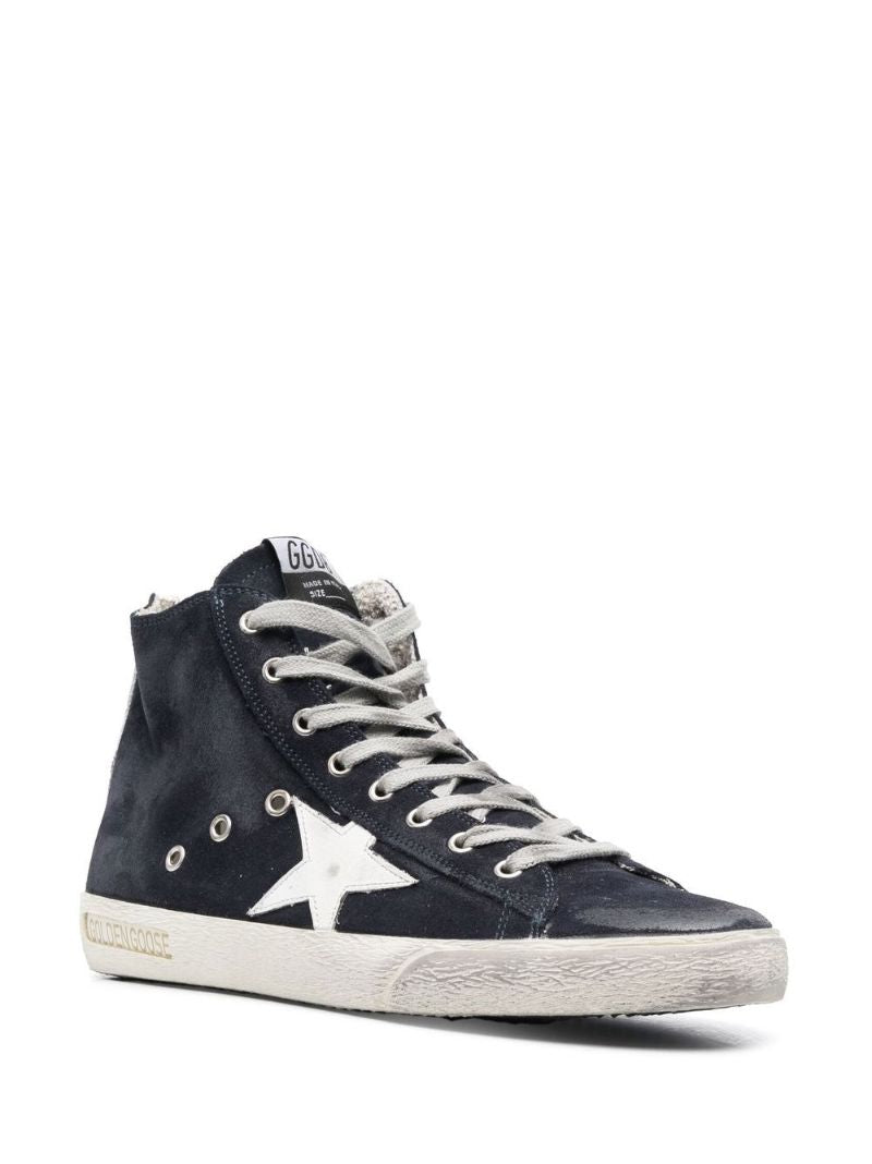Blue Francy High Top Suede Sneakers