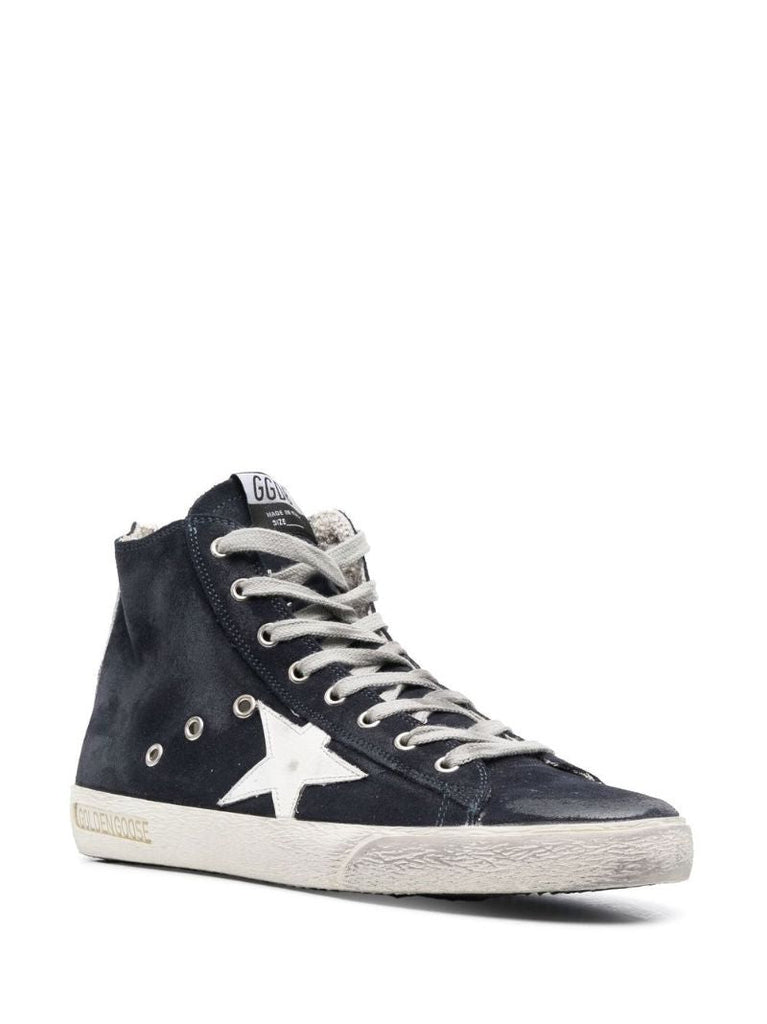 Blue Francy High Top Suede Sneakers
