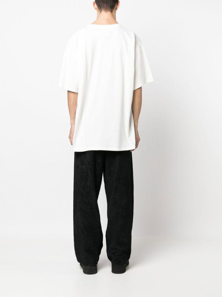 White Cotton Crew Neck T-shirt