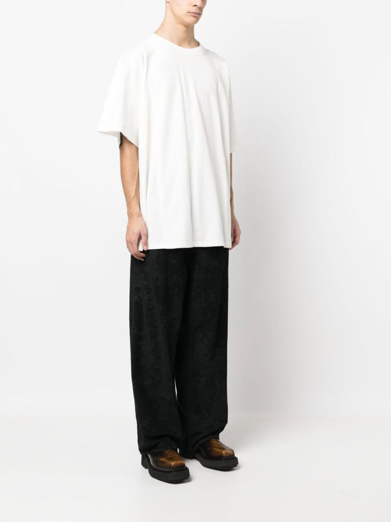 White Cotton Crew Neck T-shirt