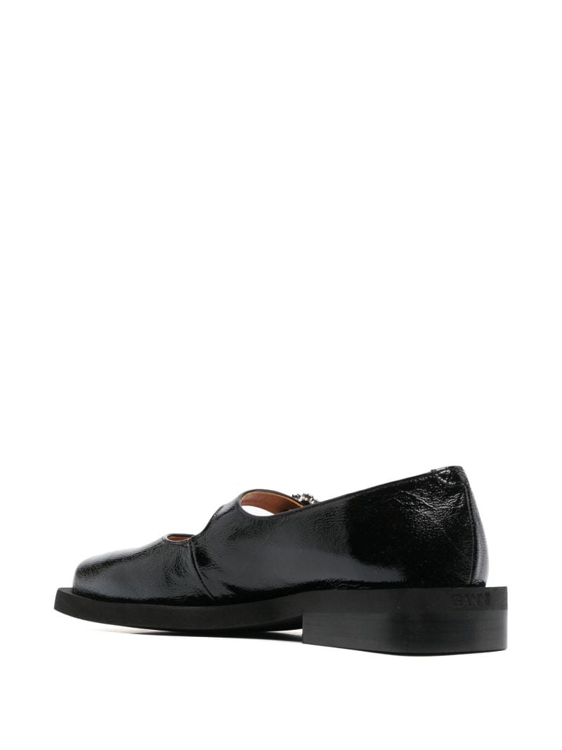 Black Crystal-embellished Mary Jane Ballet Pumps