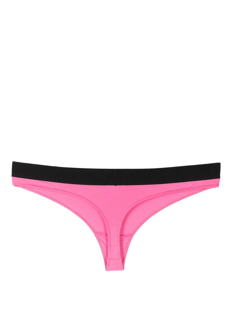Pink Logo Waistband Modal Thong