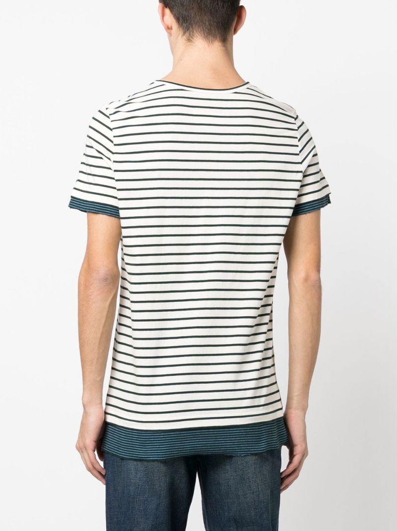 White Striped Cotton T-shirt