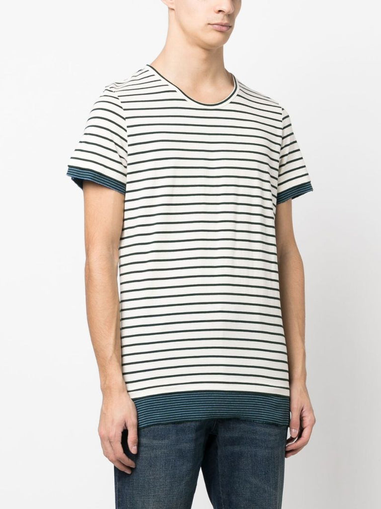 White Striped Cotton T-shirt