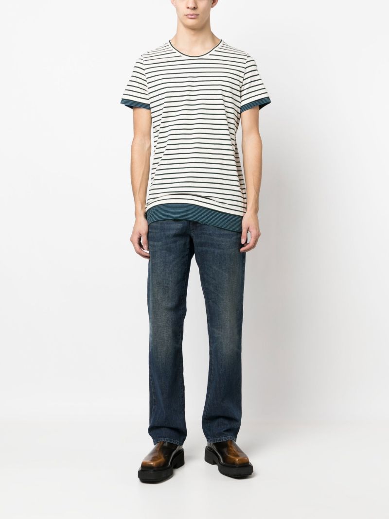 White Striped Cotton T-shirt