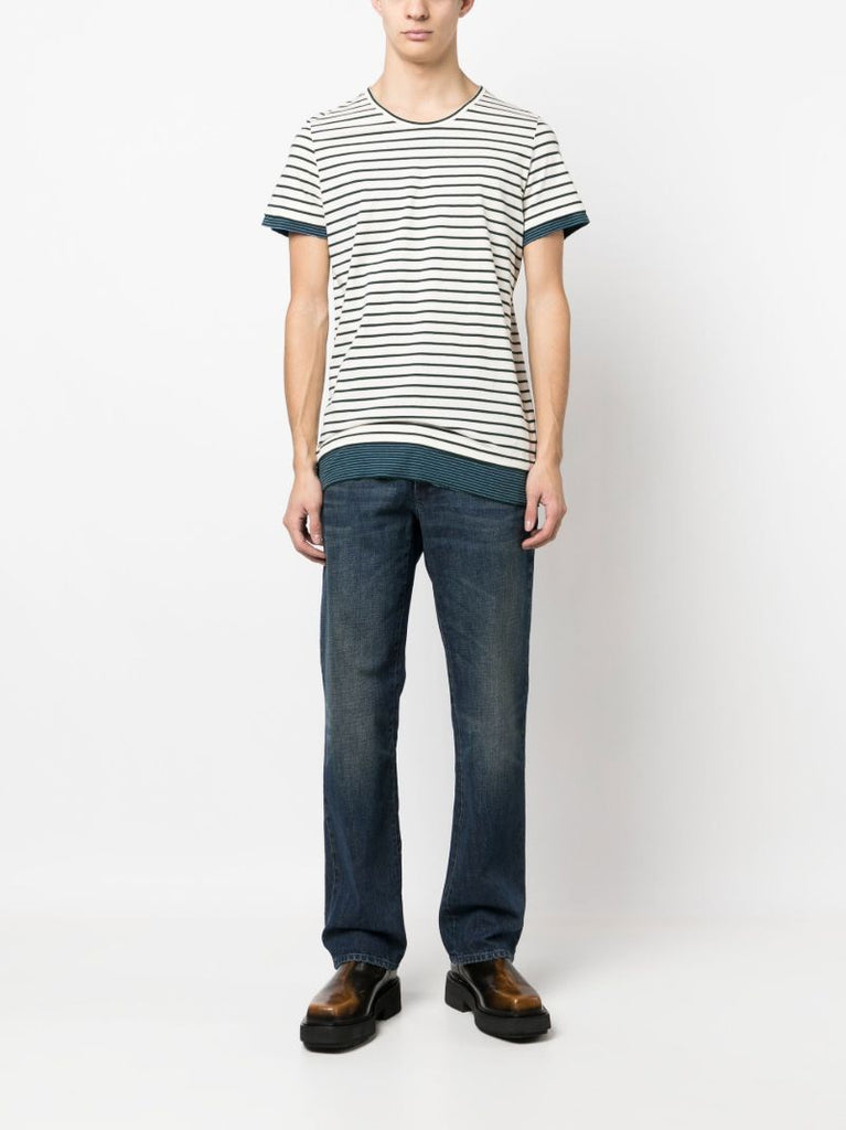 White Striped Cotton T-shirt