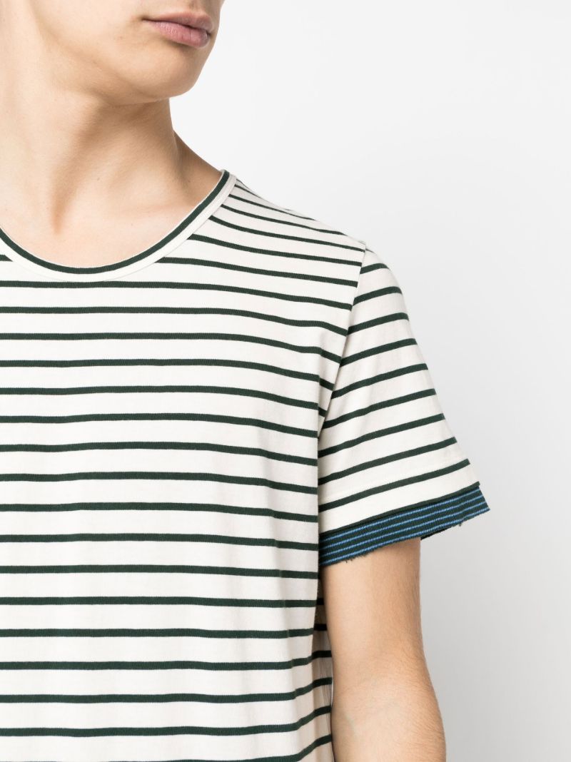 White Striped Cotton T-shirt