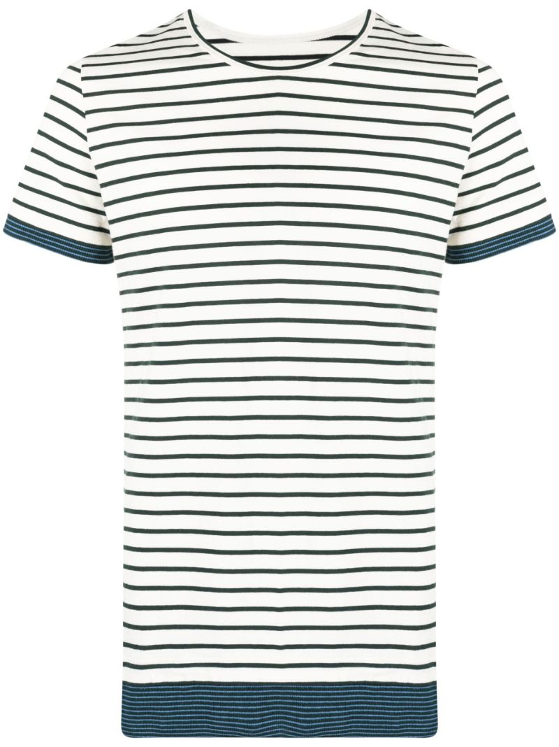 White Striped Cotton T-shirt