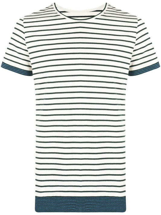 White Striped Cotton T-shirt