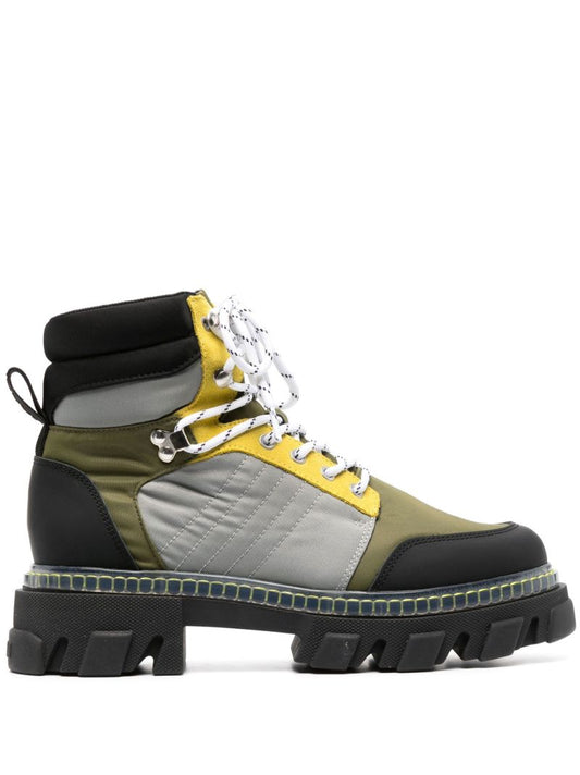 Green Cleated Hiking Boots