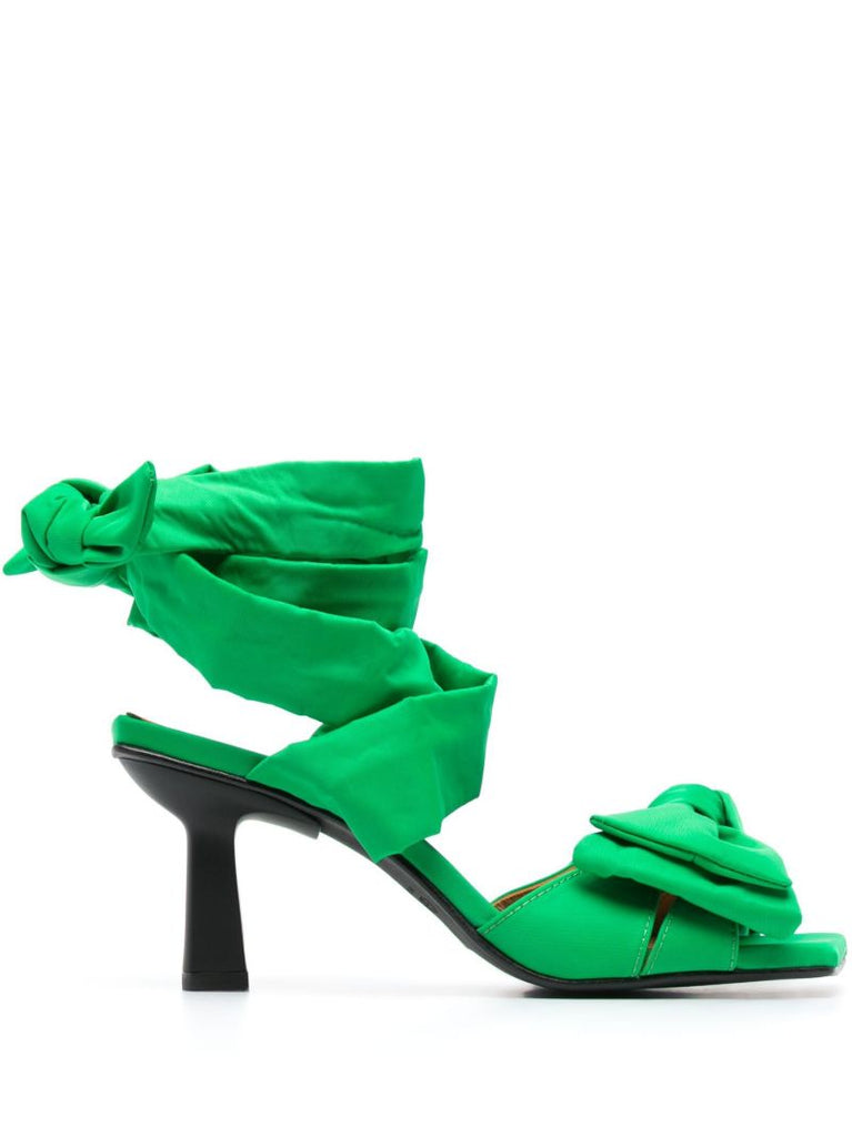 Green Soft Bow 85 Sandals