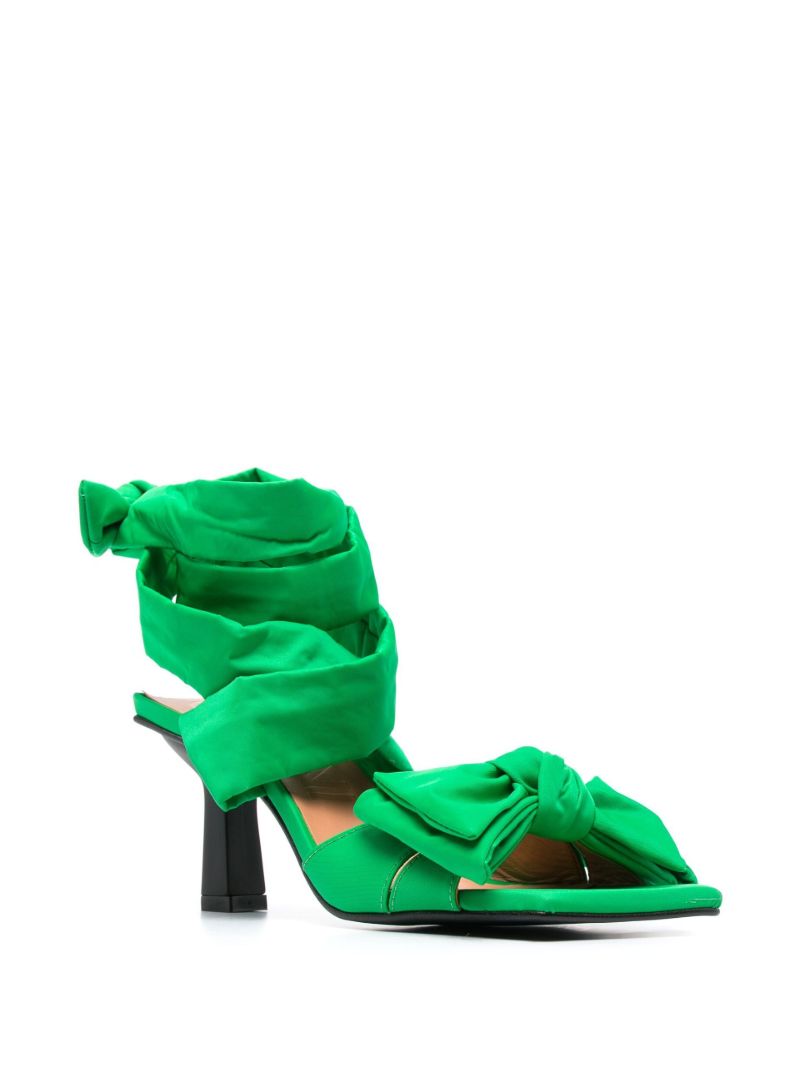 Green Soft Bow 85 Sandals