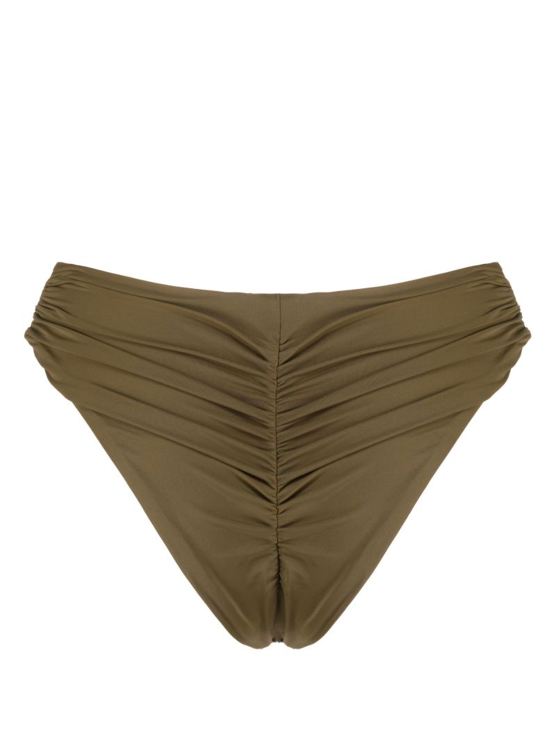 Green Ruched Bikini Bottoms