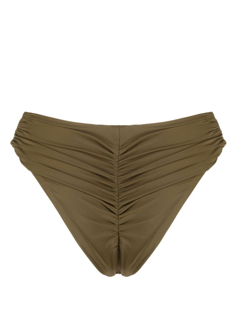 Green Ruched Bikini Bottoms
