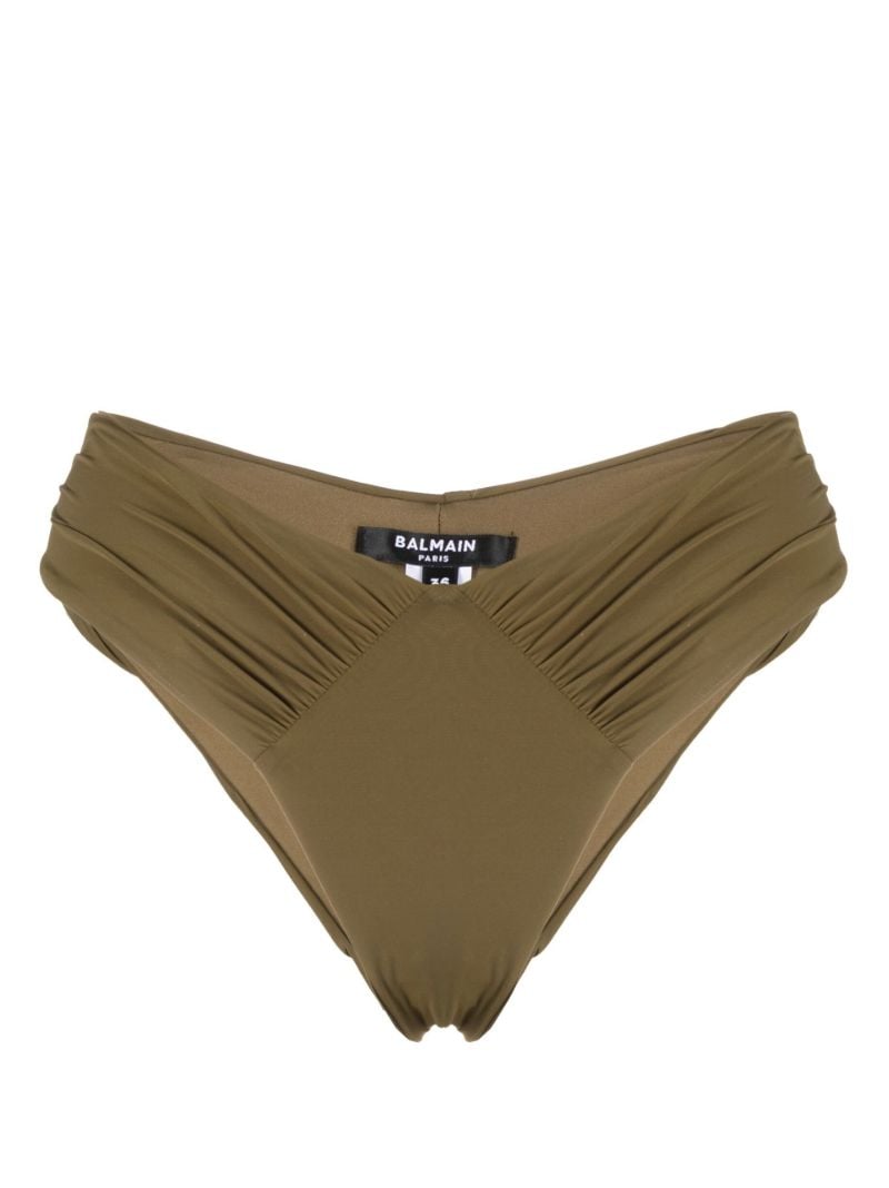 Green Ruched Bikini Bottoms