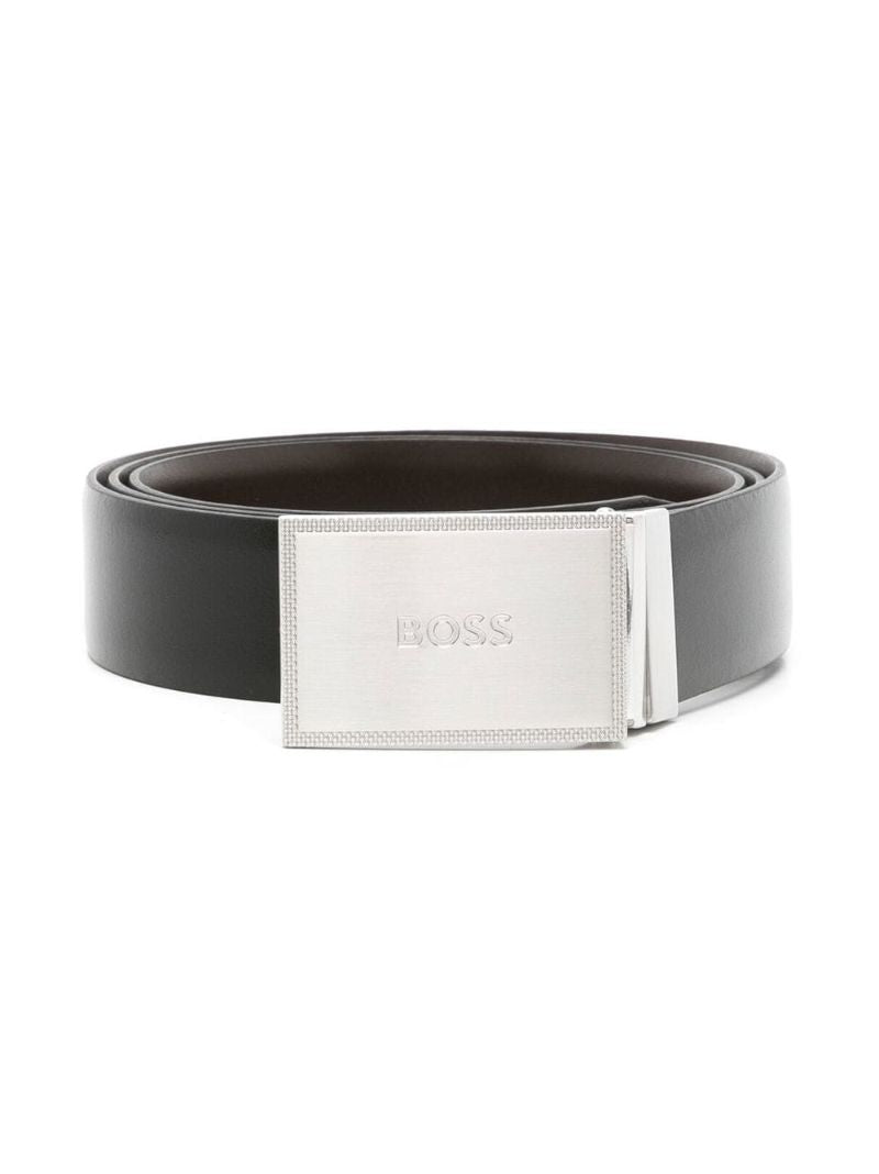 Black Gioi Interchangeable-buckle Leather Belt