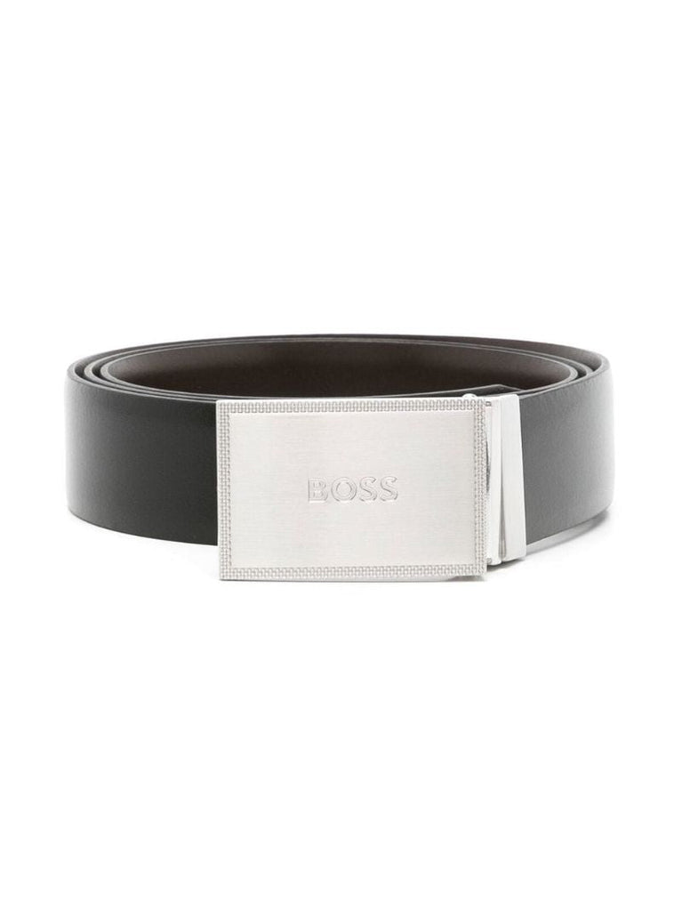 Black Gioi Interchangeable-buckle Leather Belt