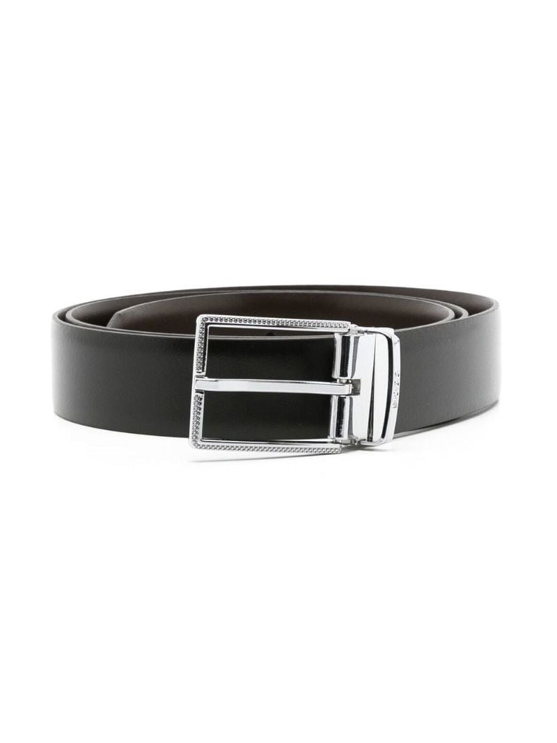 Black Gioi Interchangeable-buckle Leather Belt