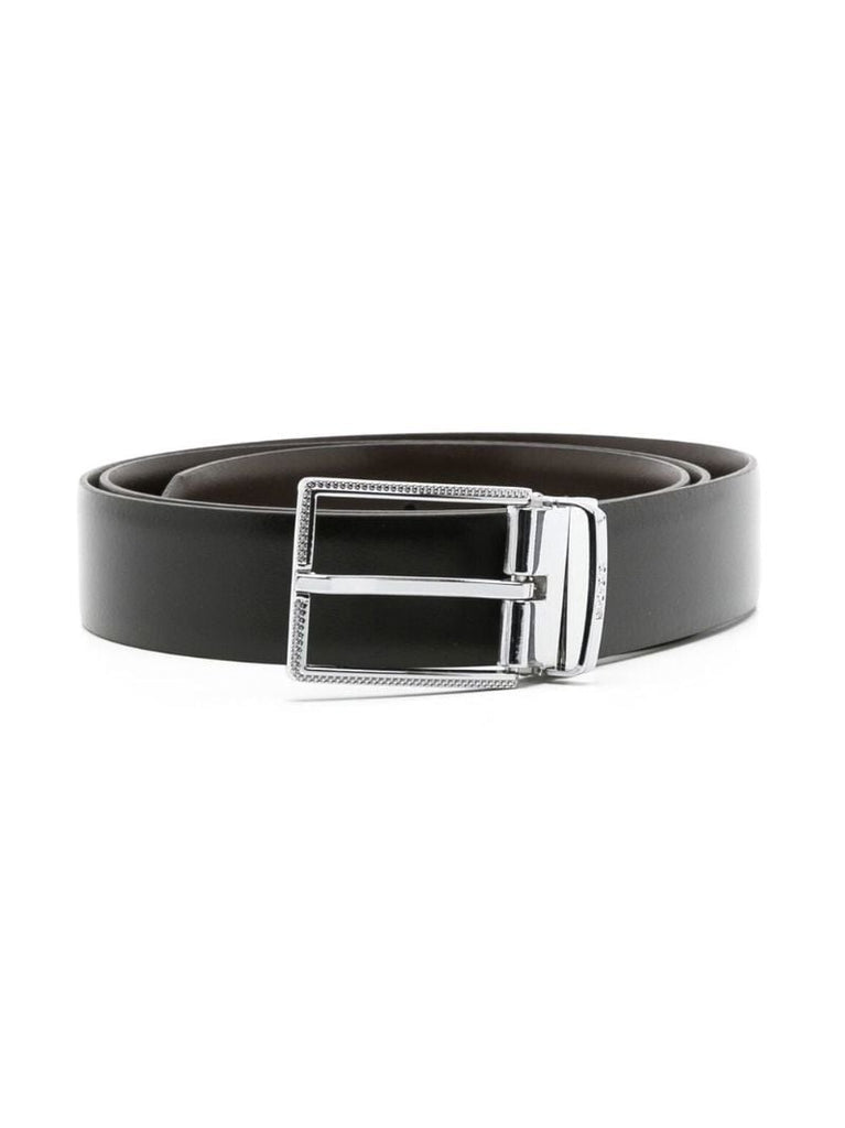 Black Gioi Interchangeable-buckle Leather Belt