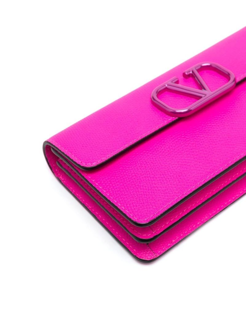 Pink Vlogo Leather Cross Body Bag