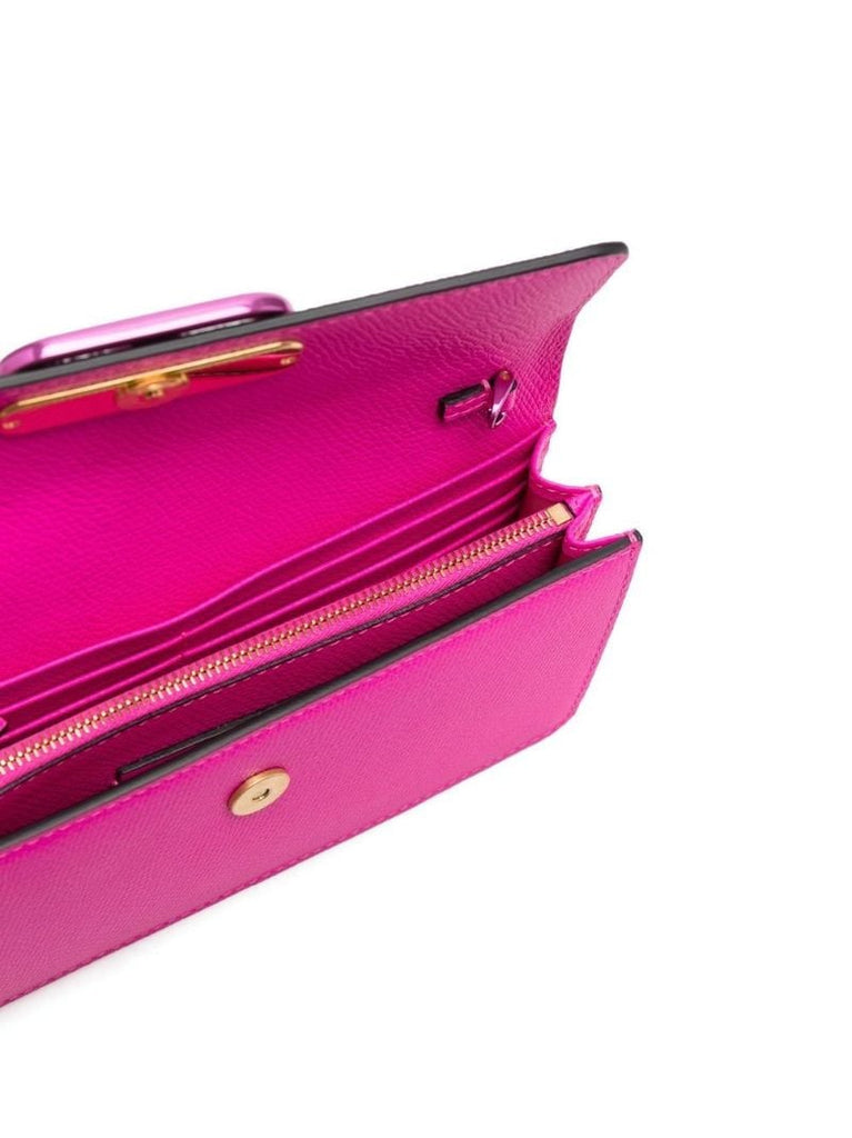 Pink Vlogo Leather Cross Body Bag