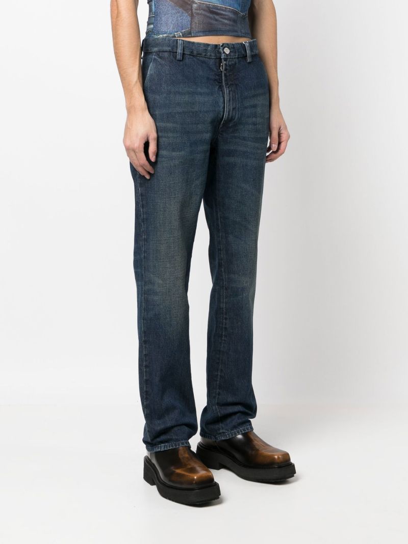 Blue Cotton Straight Jeans