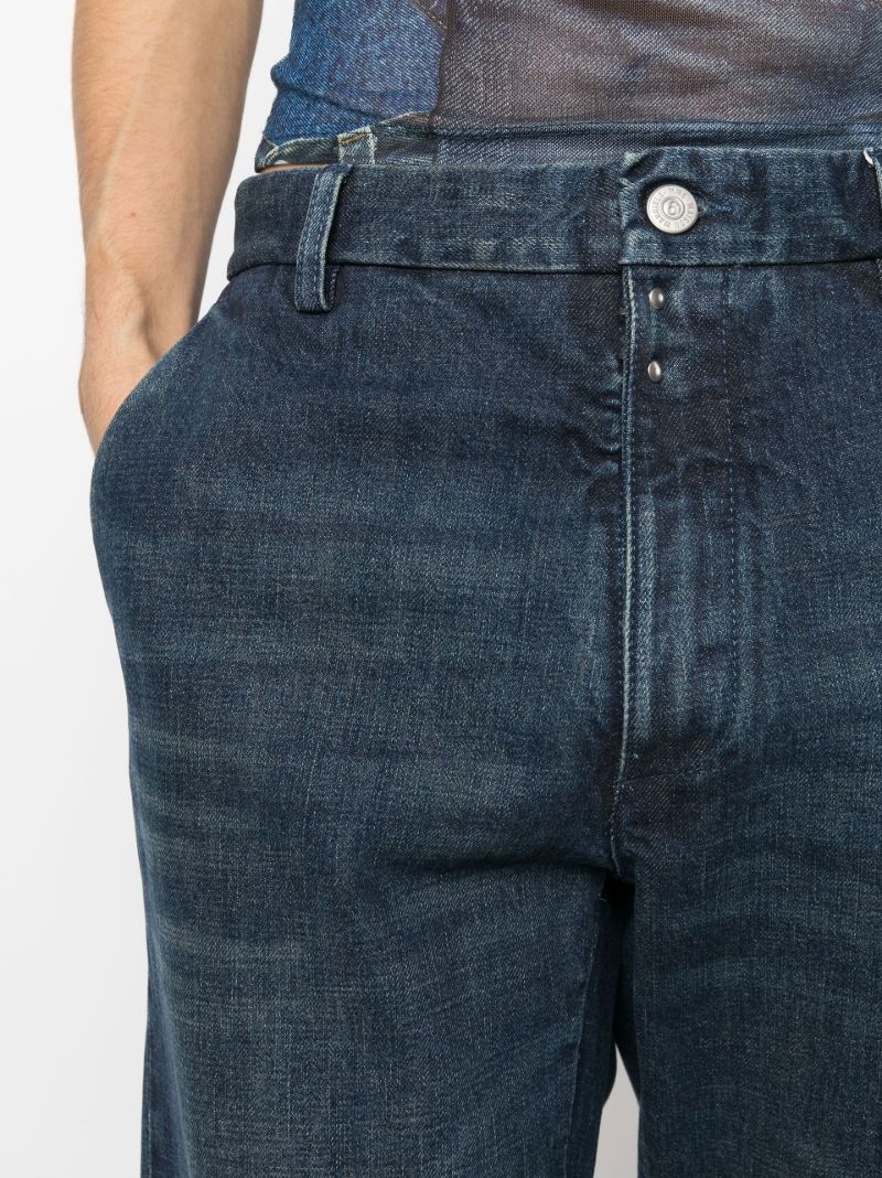 Blue Cotton Straight Jeans